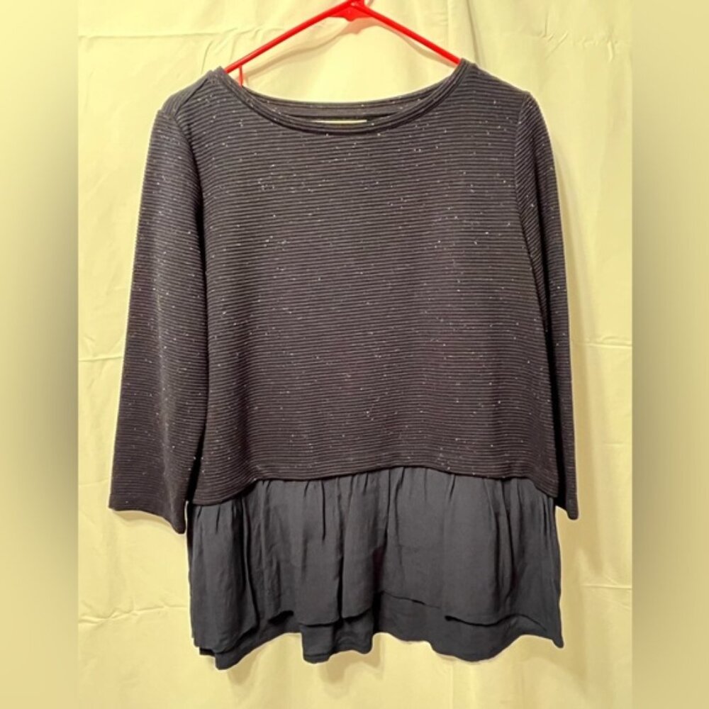LOFT Navy Blue Tunic Top